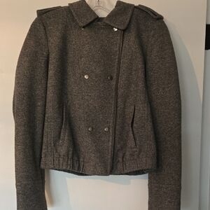 Women's Gray Double-Breasted Jacket